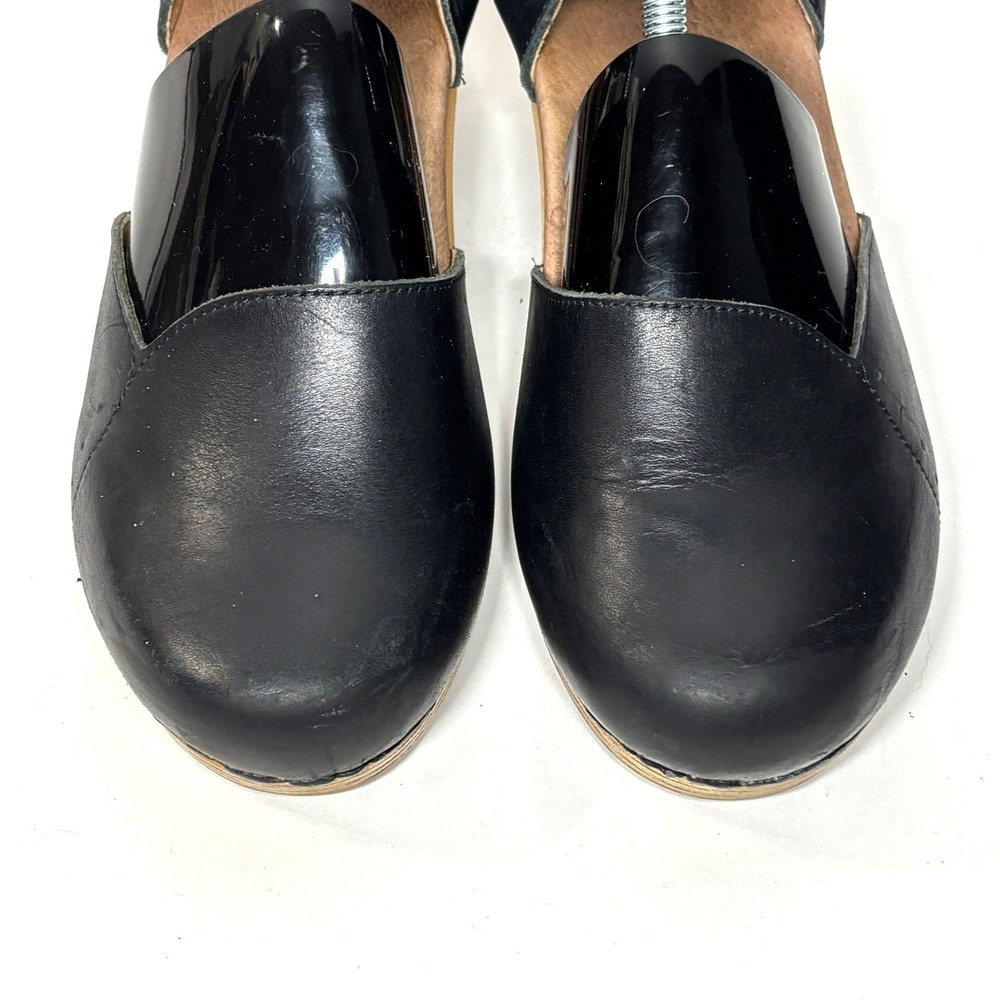 Dansko Maisie Clog Sandals Mary Jane Women 39 8.5 Black Leather Ankle Strap Heel - Picture 3 of 8